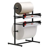 Dual roll dispensers with cutters