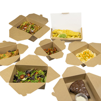 Kraft takeaway boxes with food - Medium