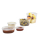 various plastic pots containing food - Small