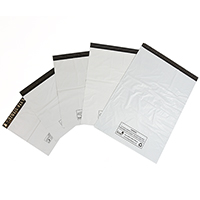 White polythene mailing bags
